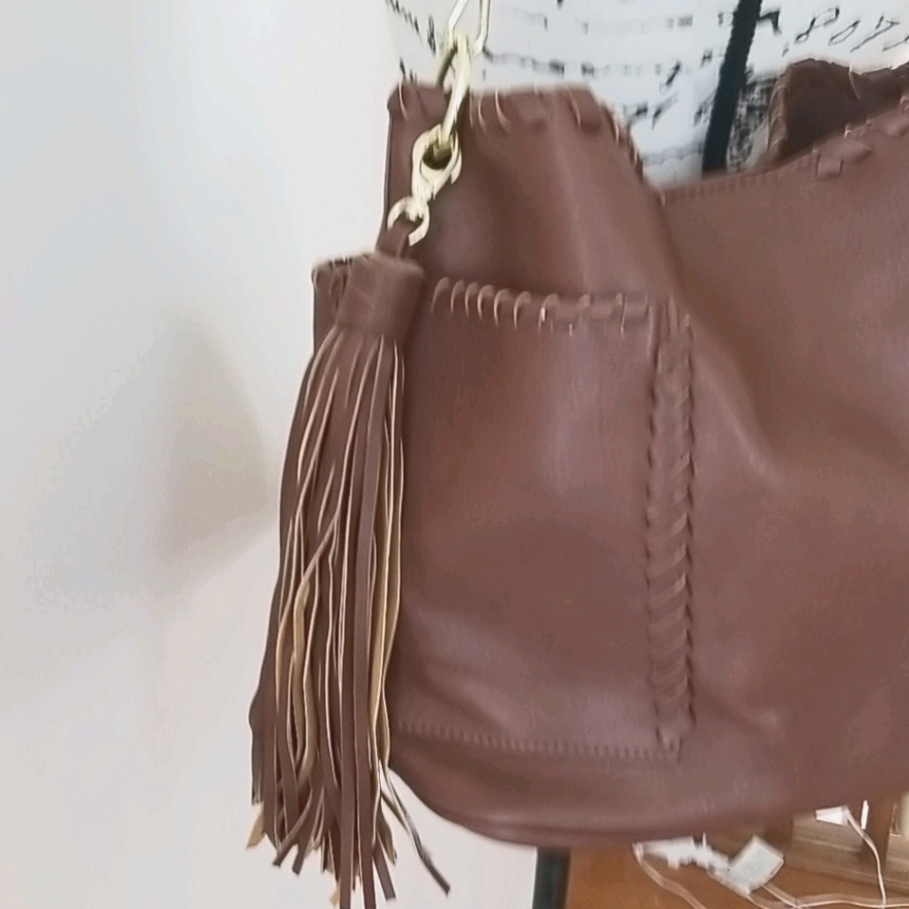 Steve Madden Chesnut Brown FAWN XLarge Satchel Bag - Picture 4 of 14